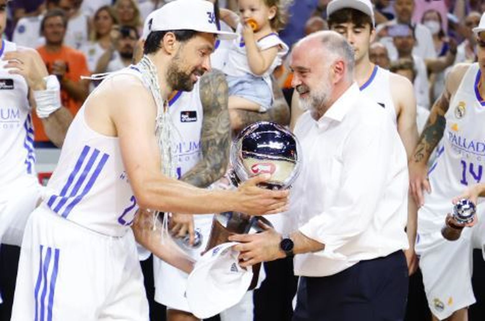 Sergio Llull y Pablo Laso