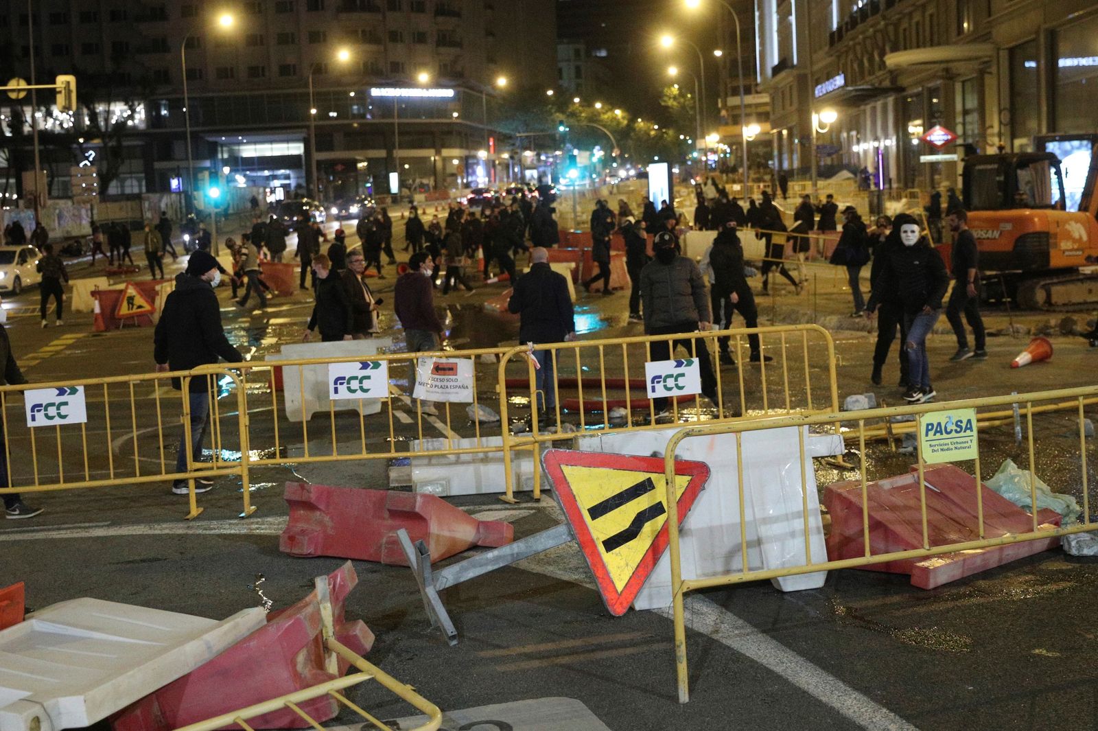 Imagen de las protesta en las calles adelañas a la Puerta del Sol