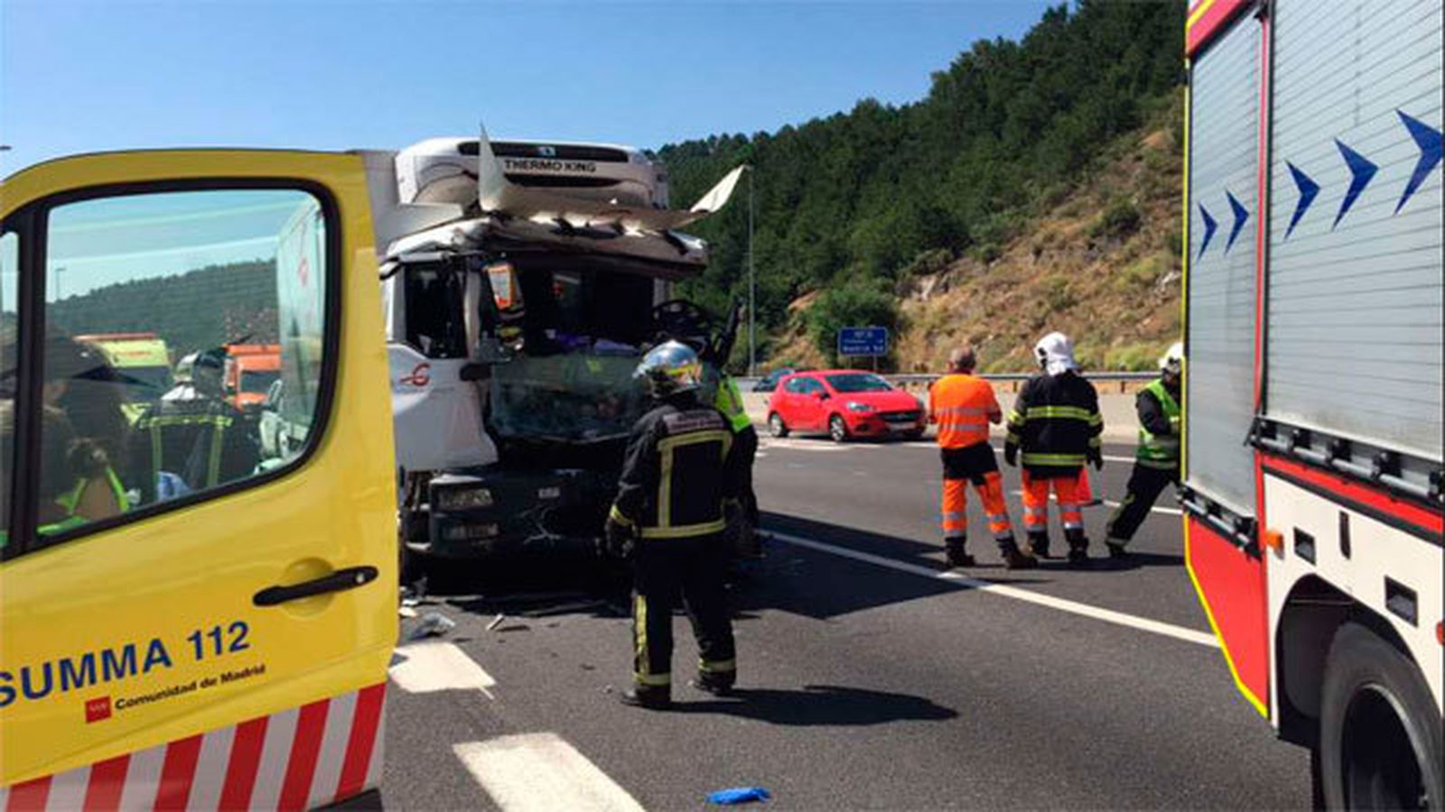 Uno de los vehículos accidentados