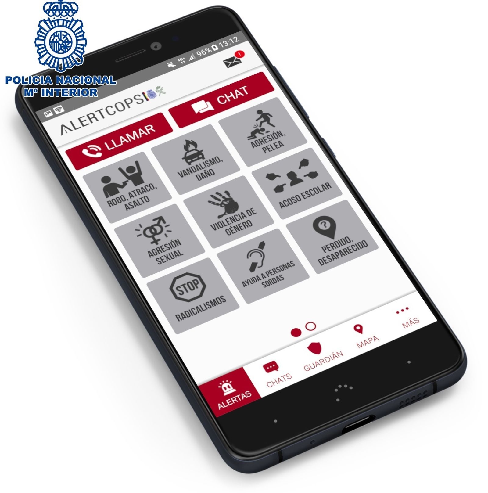 Policía Nacional y Ministerio del Interior. App 'Alertcops'