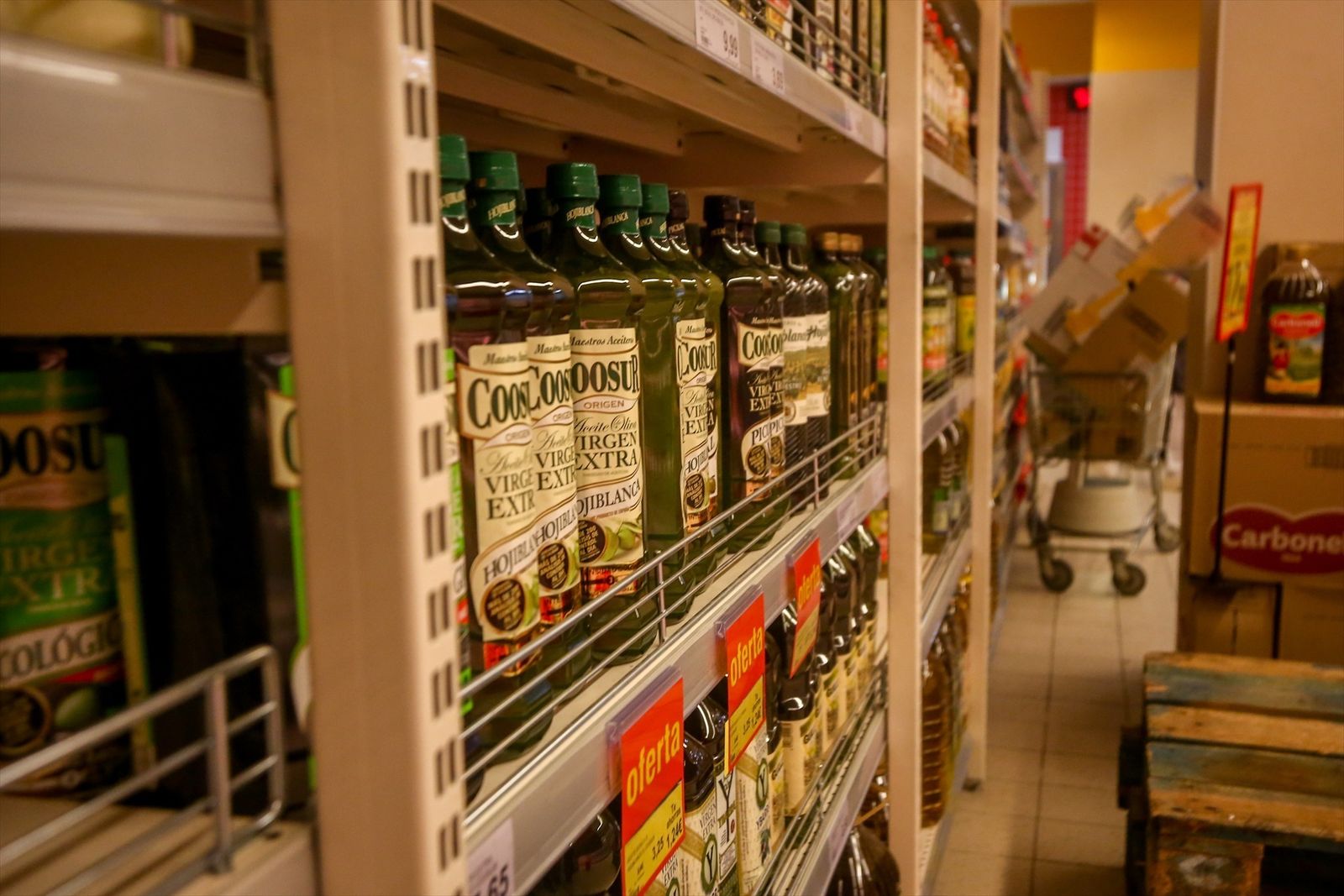 Aceite de oliva en un supermercado