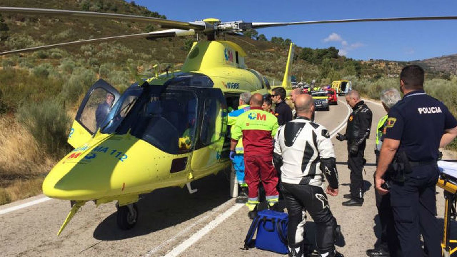 Herido muy grave un motorista de 56 años tras salirse de la vía en la M-521
