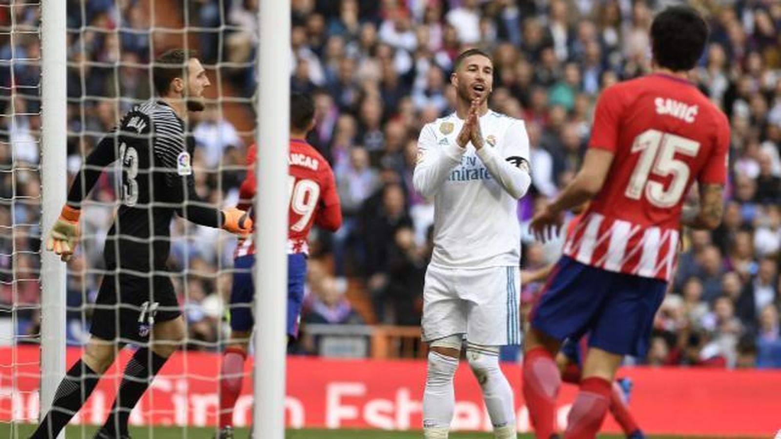 Sergio Ramos ante el Atlético de Madrid