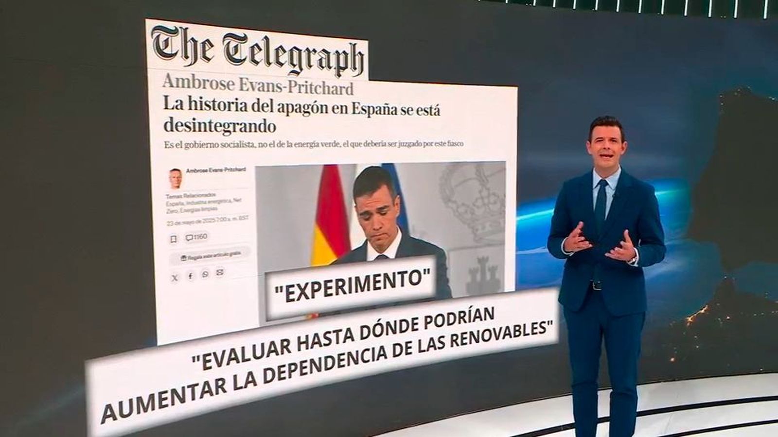El Gobierno niega que el gran apagón en España se debiera a un "experimento" y desacredita a The Telegraph