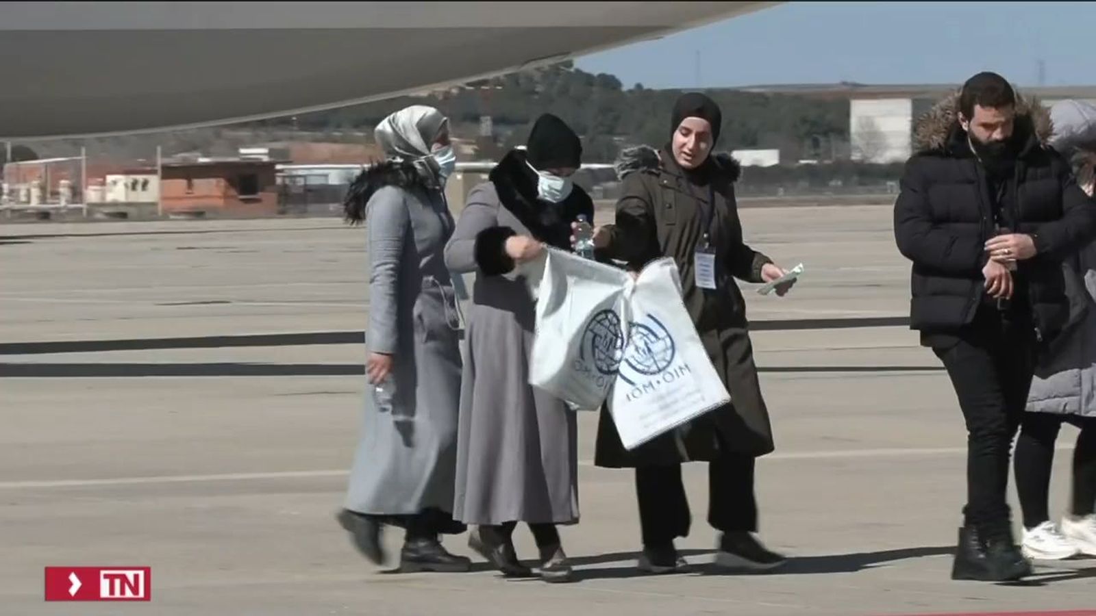 Refugiados sirios llegan a Madrid