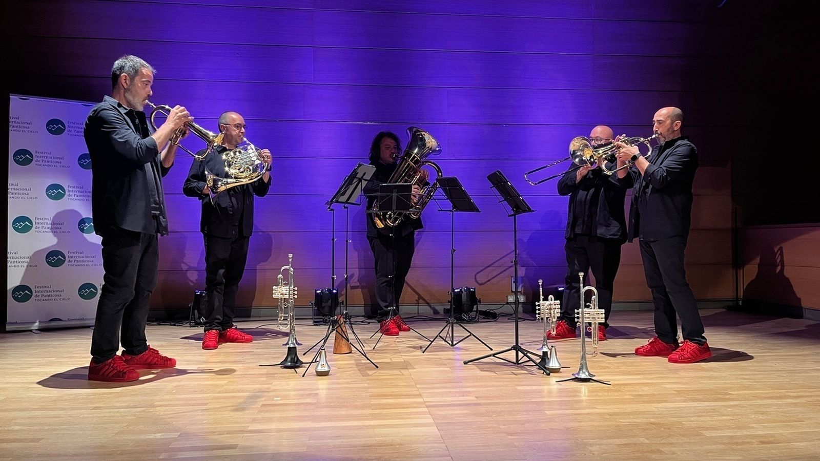 La formación Spanish Brass en el Balneario de Panticosa.