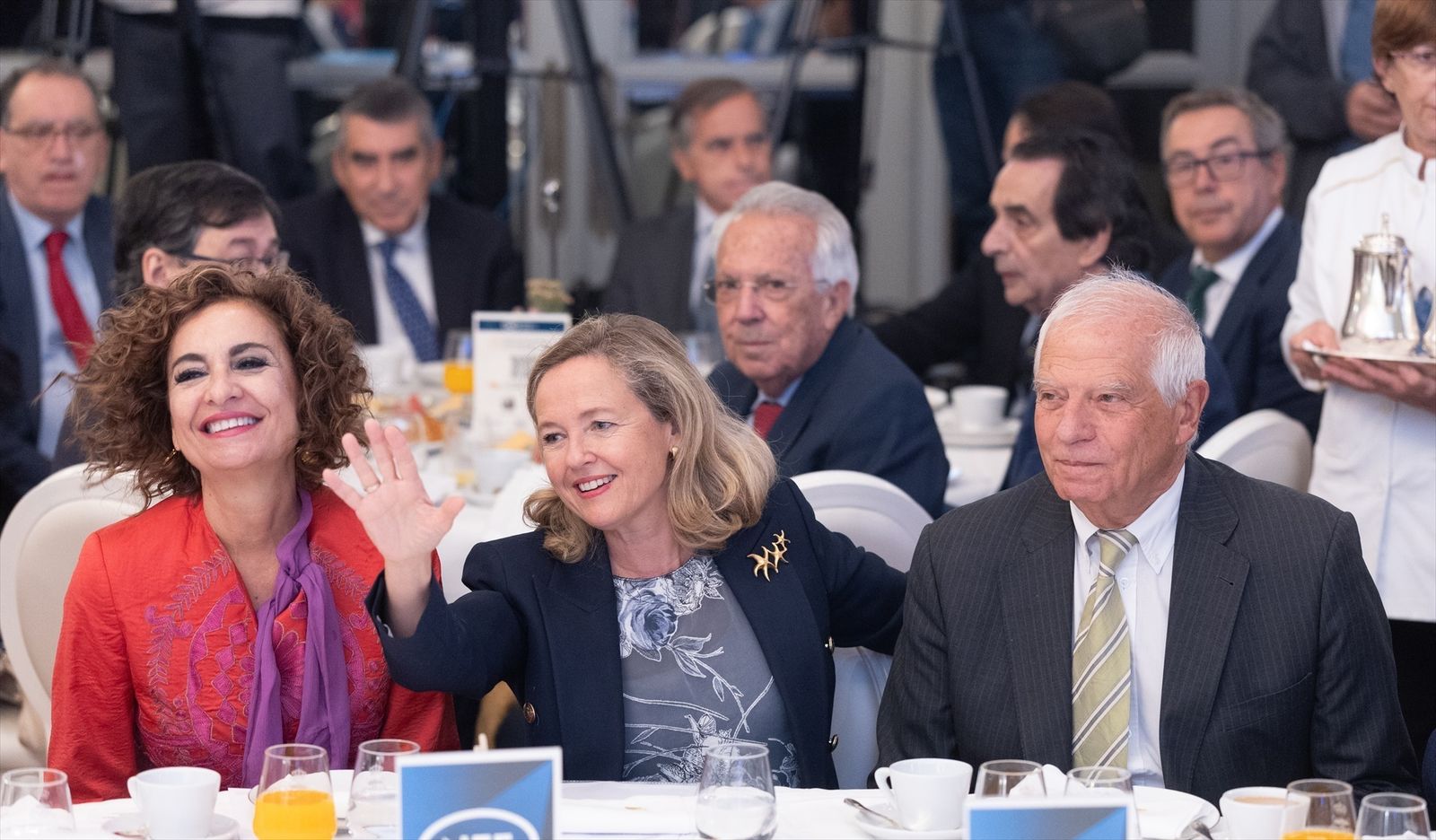 Josep Borrell, Nadia Calviño y María Jesús Montero participan en un desayuno informativo de Fórum Europa