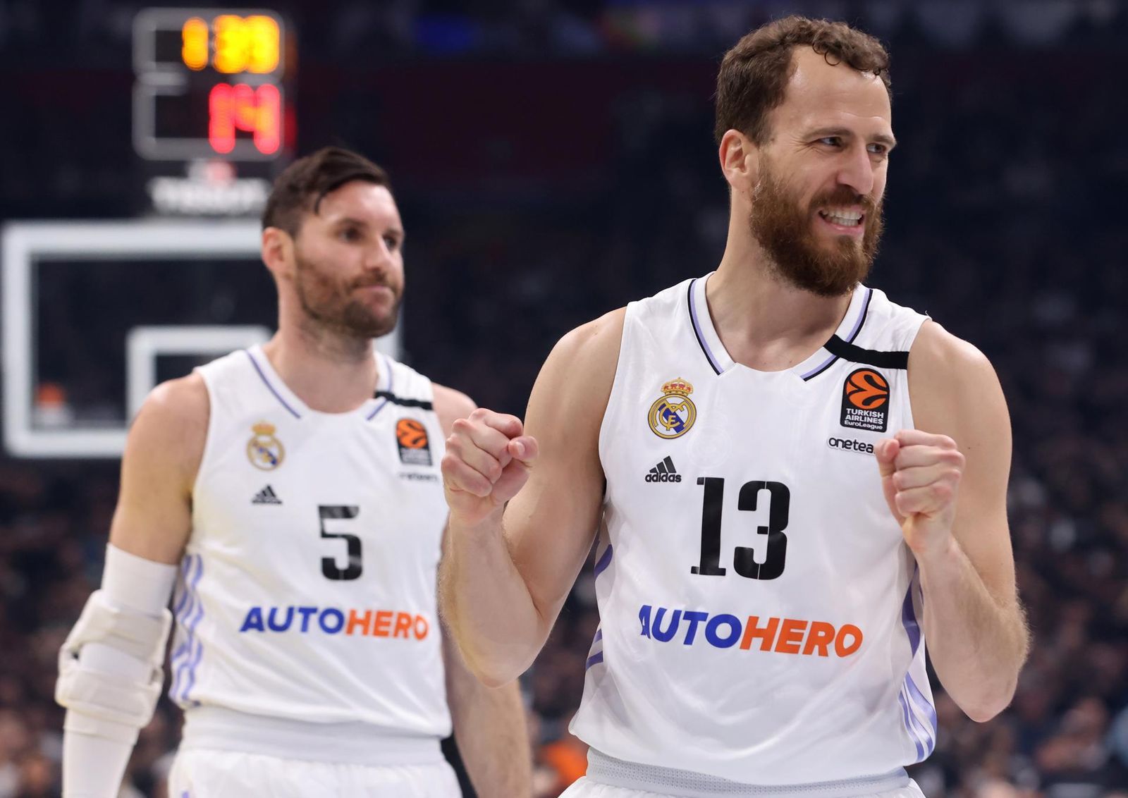 Sergio Rodriguez celebra el triunfo ante el Partizán en Euroliga