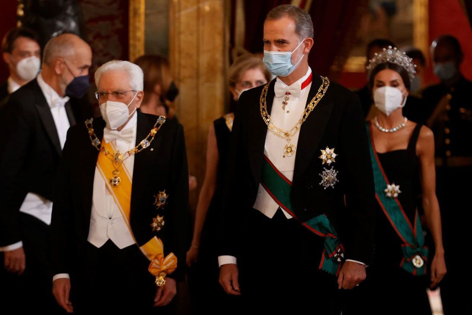 Cena de gala en el Palacio Real en honor del presidente de Italia