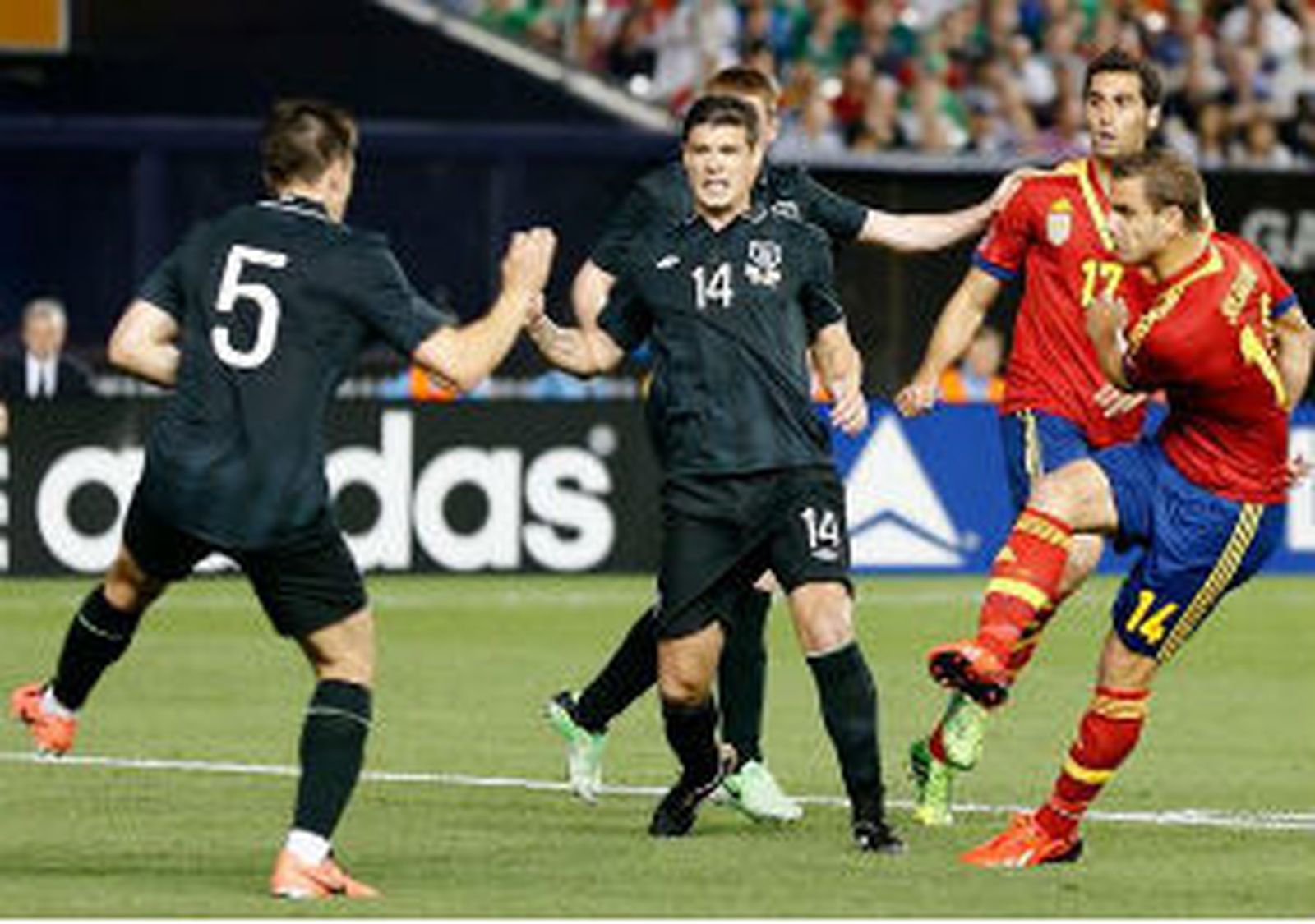 Soldado, con la selección española