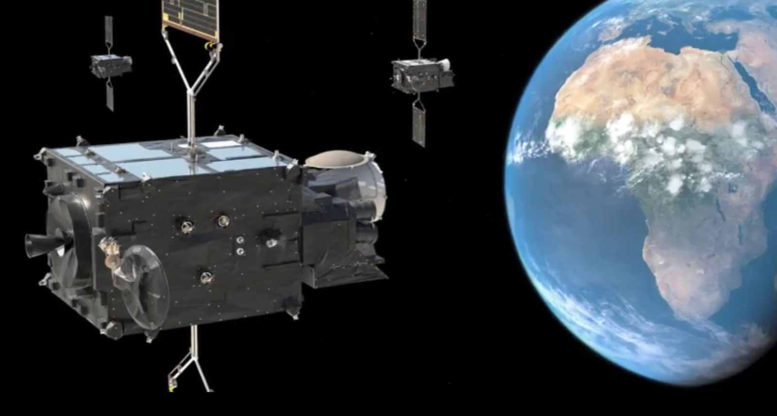 Simulación de la constelación de satélites Meteosat de la Agencia Europea del Espacio