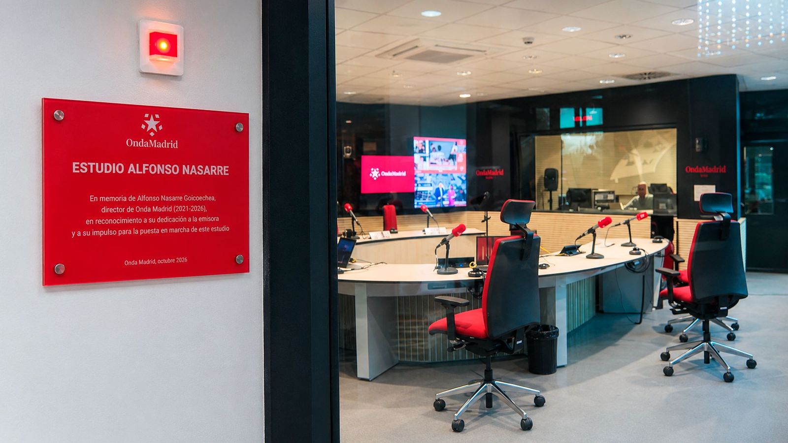 El estudio central de Onda Madrid ya lleva el nombre de Alfonso Nasarre
