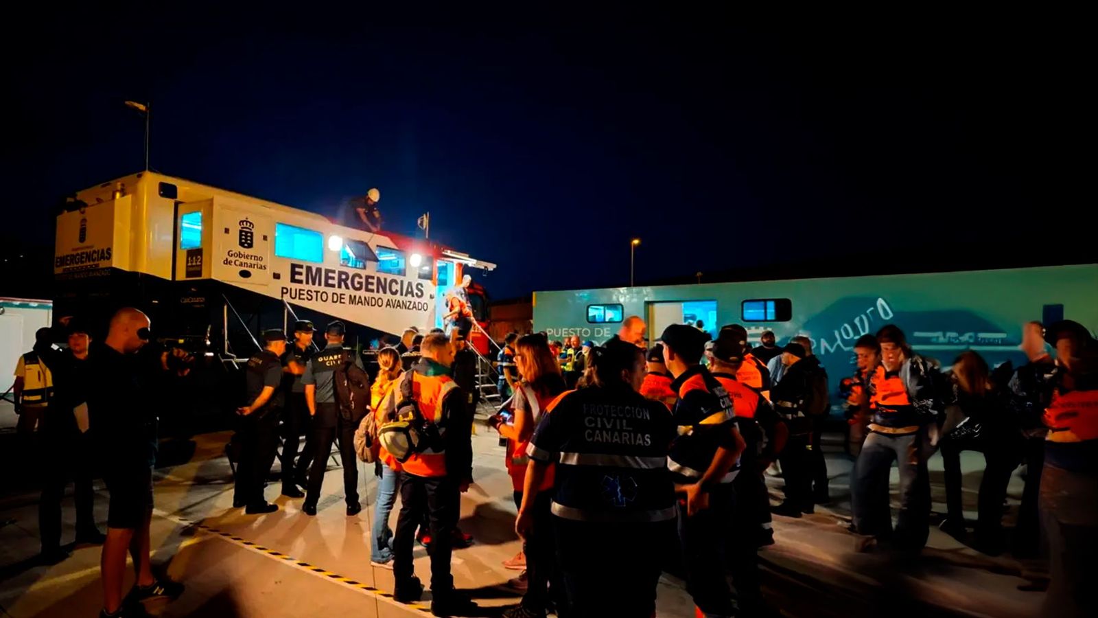 Viviendas arrasadas y cientos de evacuados en el simulacro volcánico en Tenerife