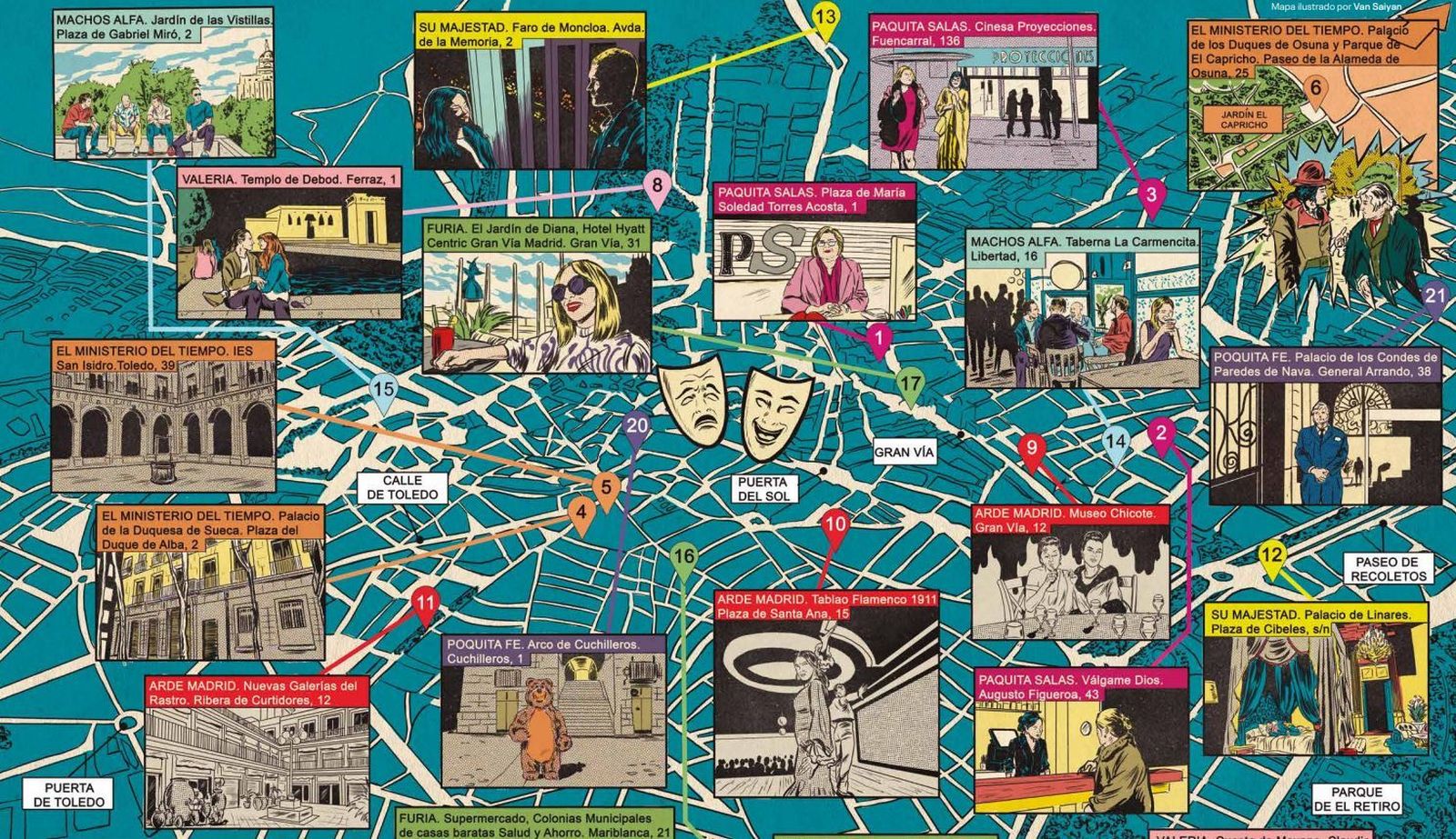 Madrid estrena un mapa cultural con 21 escenarios de series