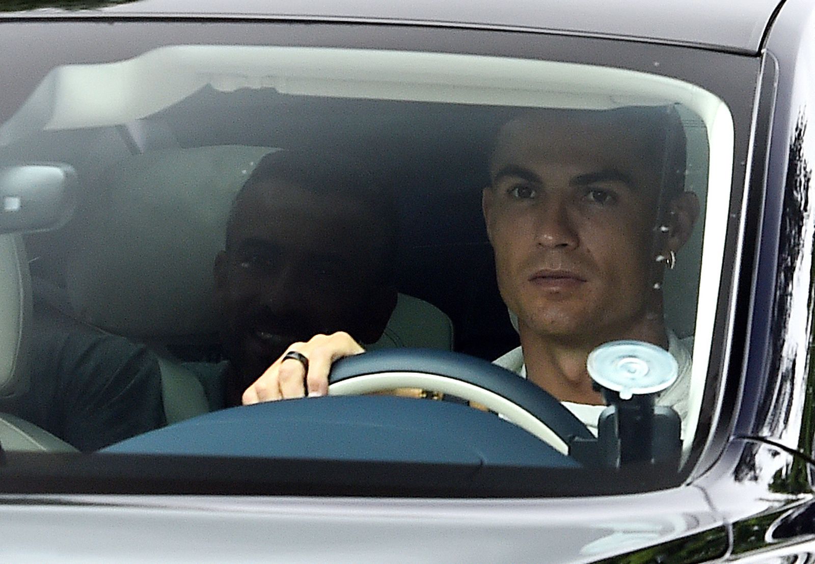 Ronaldo llegando a uno de los entrenamientos del Manchester United