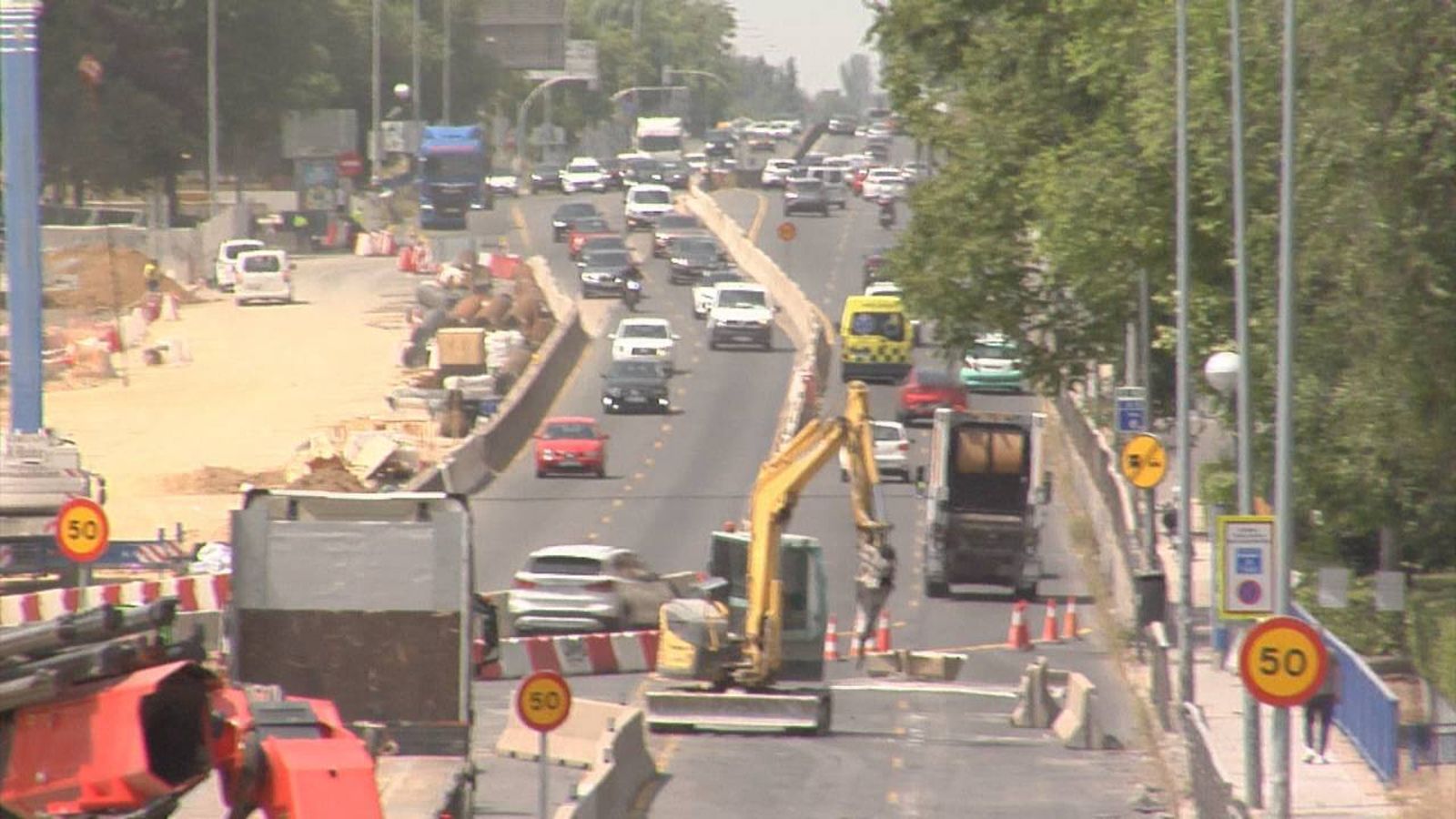Obras de soterramiento de la A-5 en Madrid