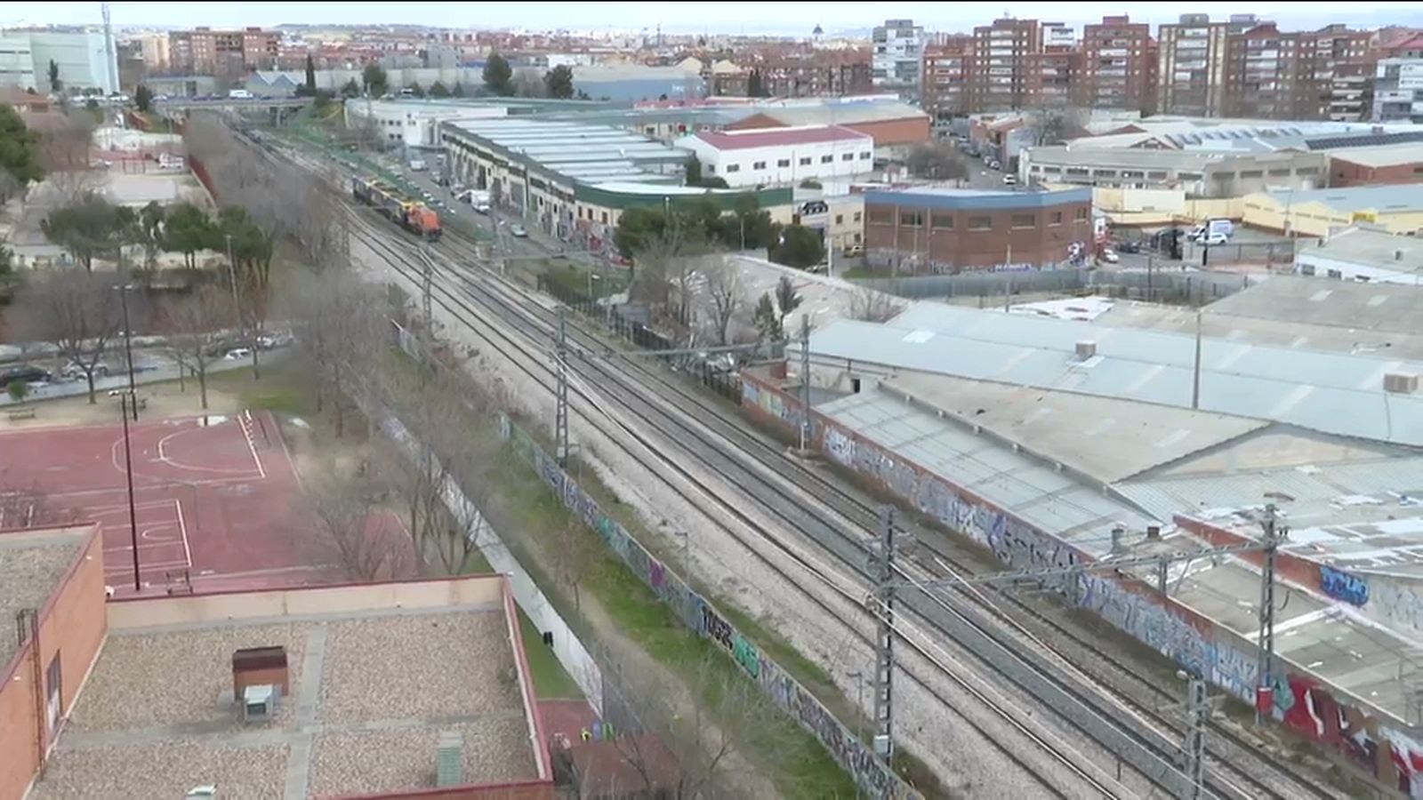 Tramo ferroviario en Fuenlabrada