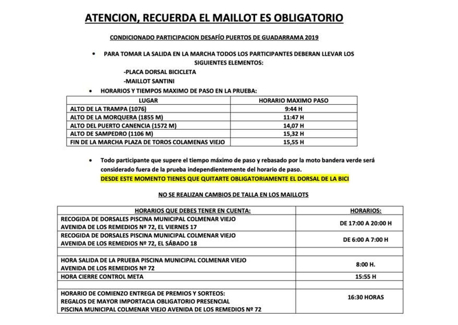 Horarios