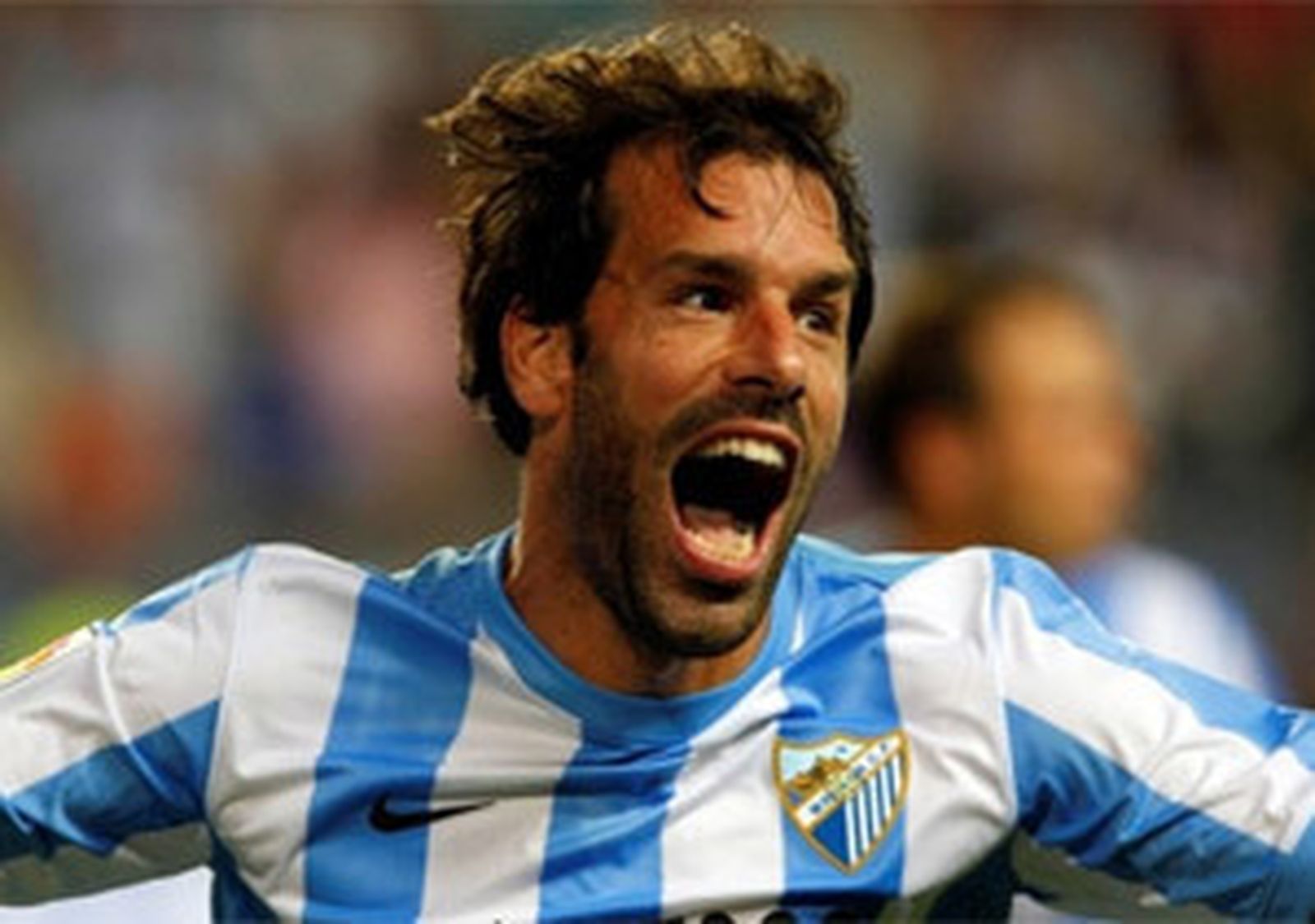 Ruud Van Nistelrooy, con la camiseta del Málaga