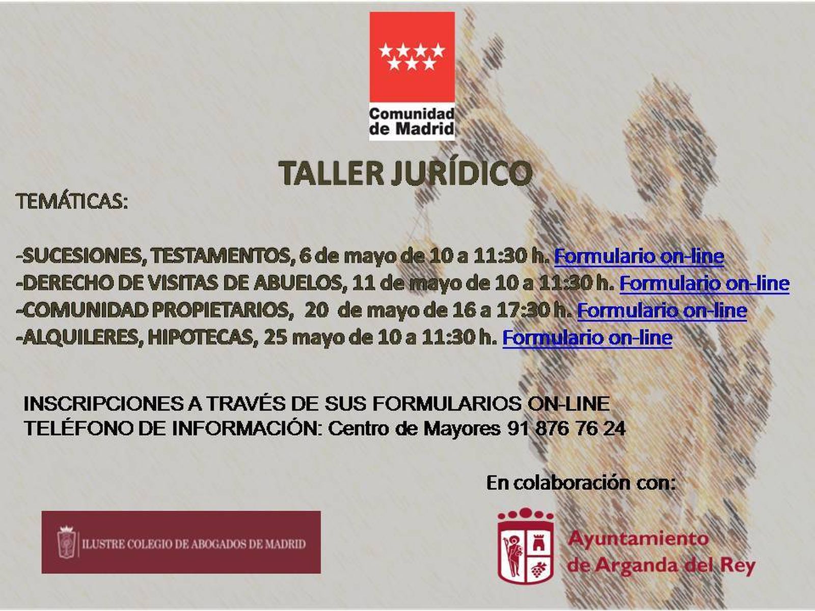 Arganda oferta nuevos talleres  'online' para personas mayores durante mayo