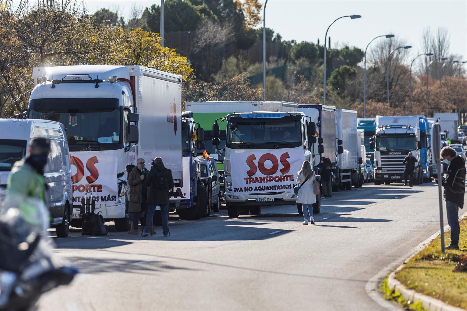 Protesta de camiones en Madrid