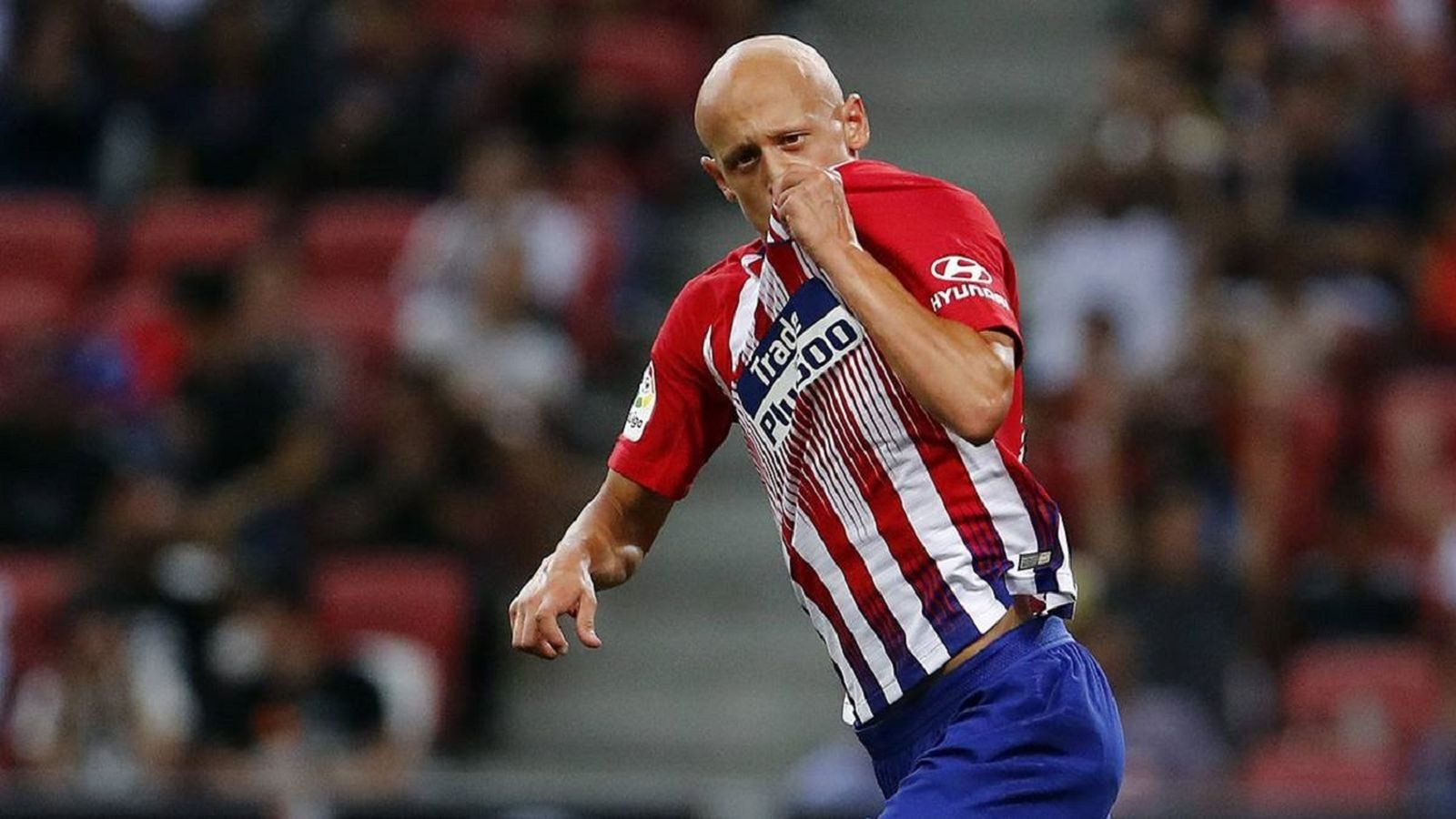 Victor Mollejo celebra un gol con el Atleti / Twitter