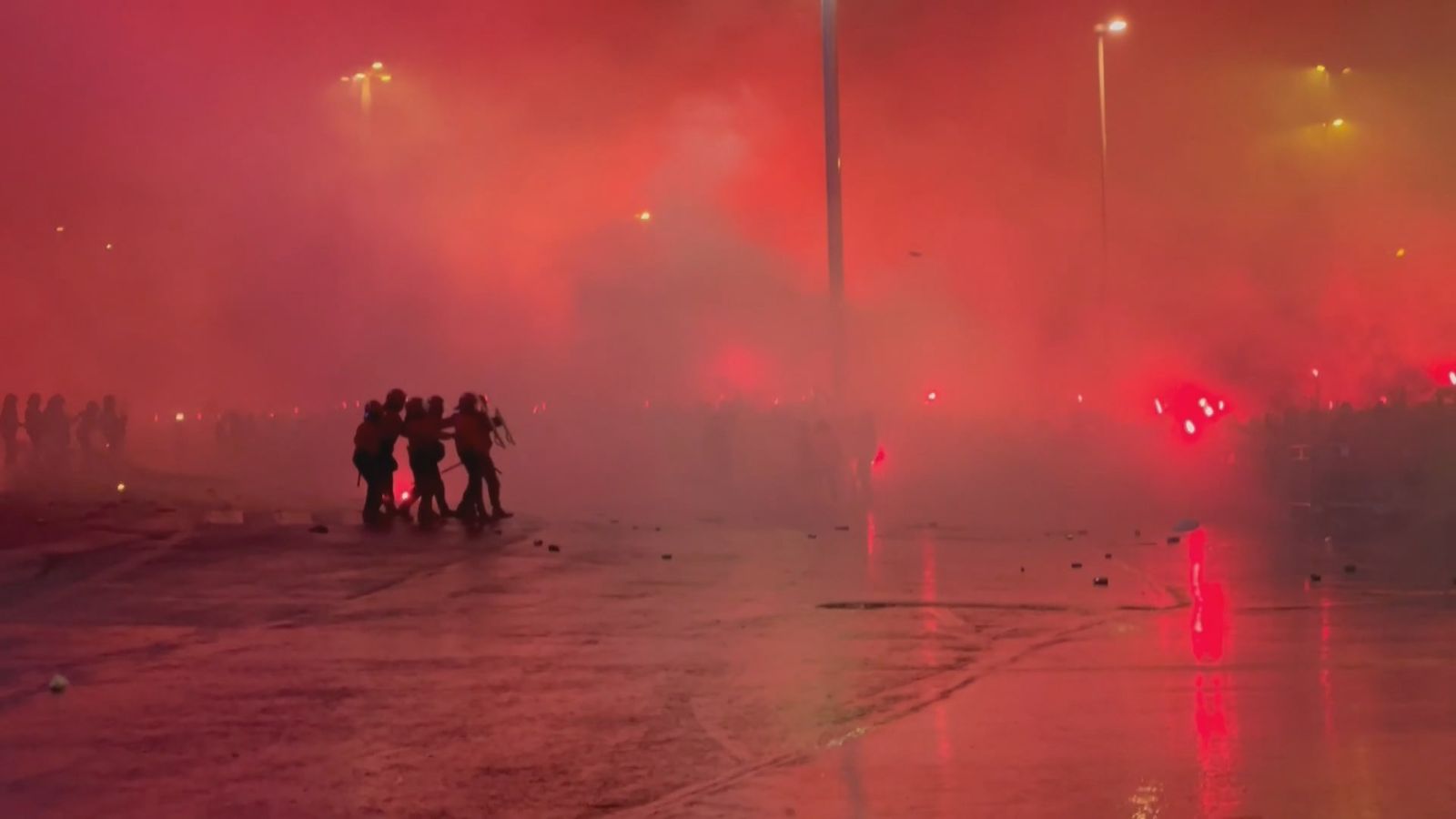 Un herido grave en los disturbios en San Mamés por la semifinal de la Copa del Rey