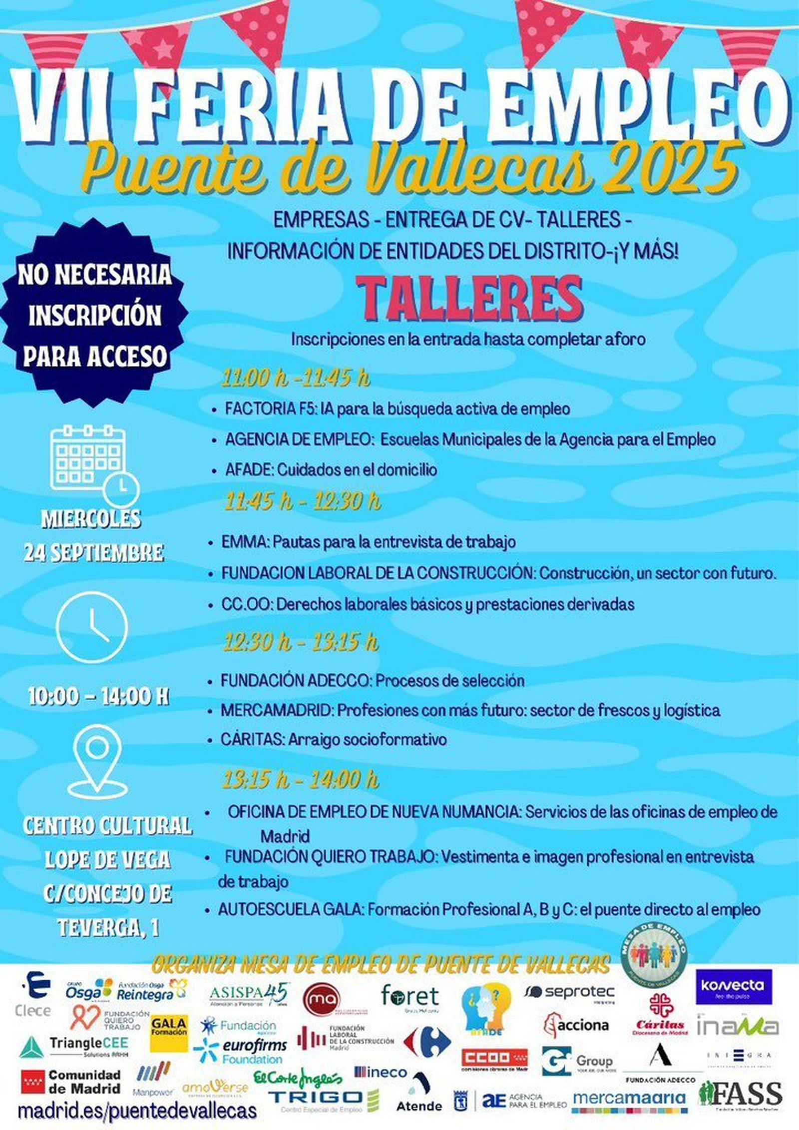 Más de treinta entidades en la VII Feria de Empleo de Puente de Vallecas