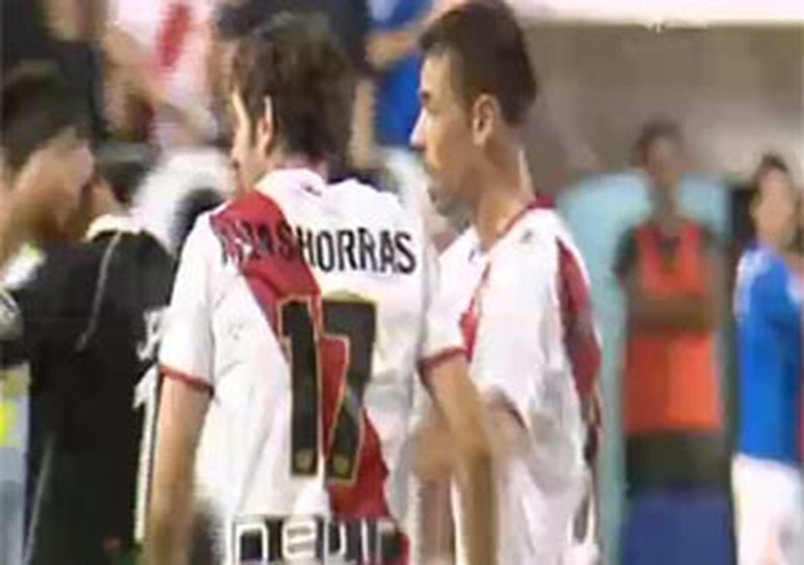 Trashorras celebra un gol del Rayo