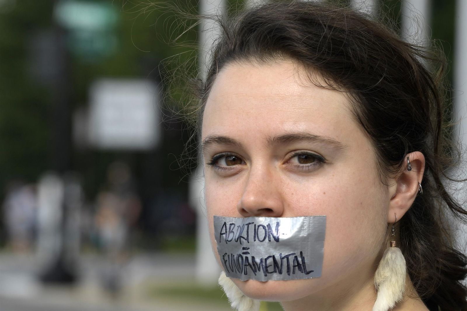 Manifestante a favor del aborto en EEUU