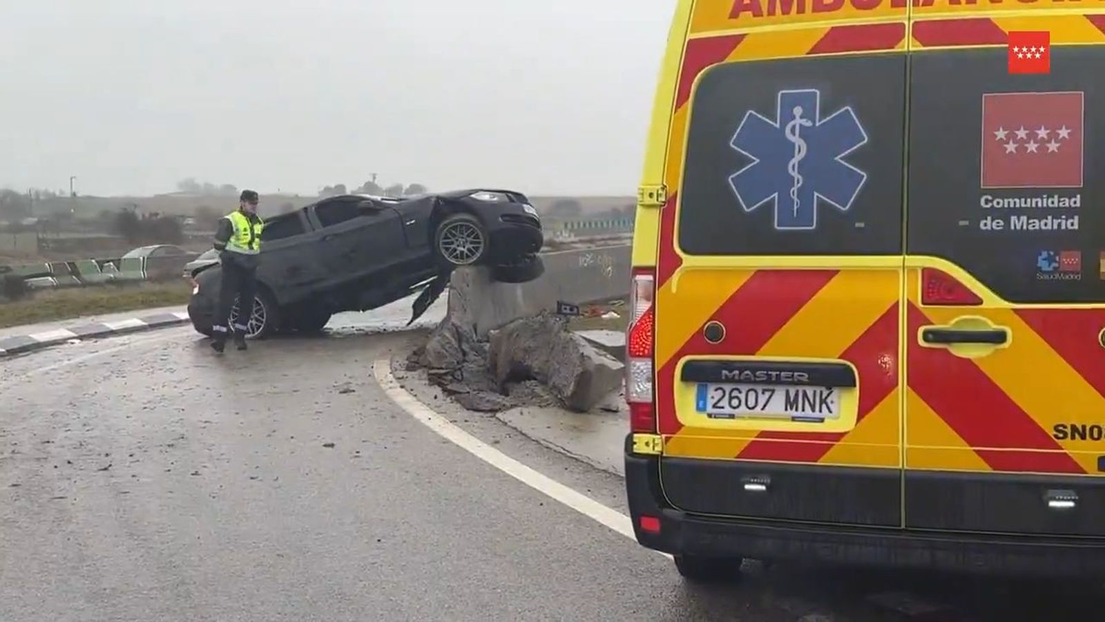 Dos heridos en un grave accidente en Colmenar Viejo