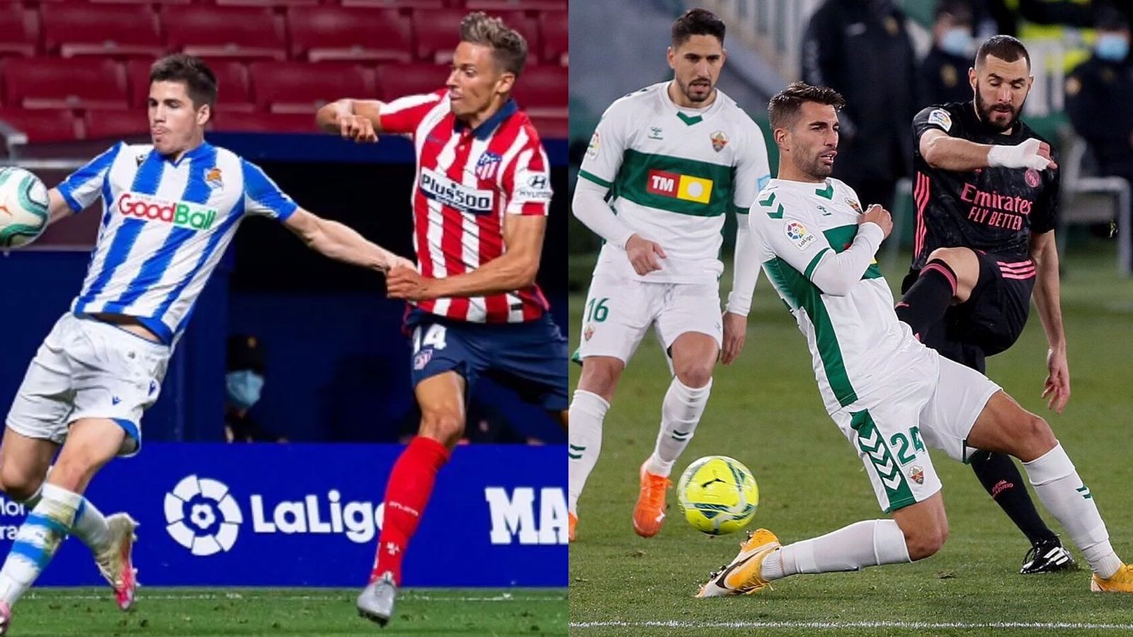 Real Sociedad-Atlético de Copa y Elche-Real Madrid