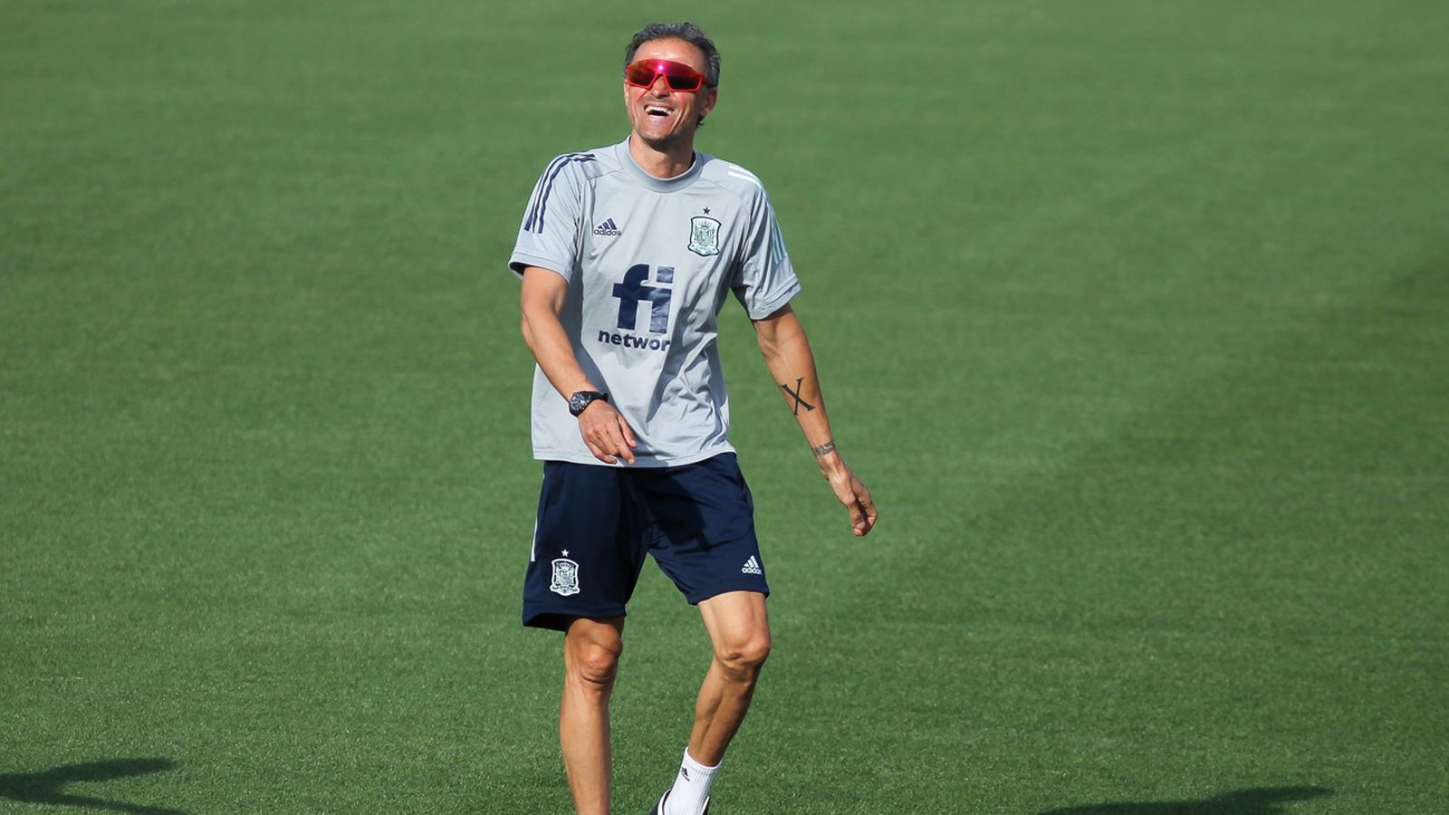 Luis Enrique en uno de los entrenamientos de la selección española en Las Rozas (3 de julio)