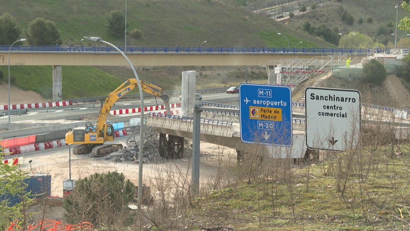 Transportes retoma las obras del puente de la M-40 en Sanchinarro