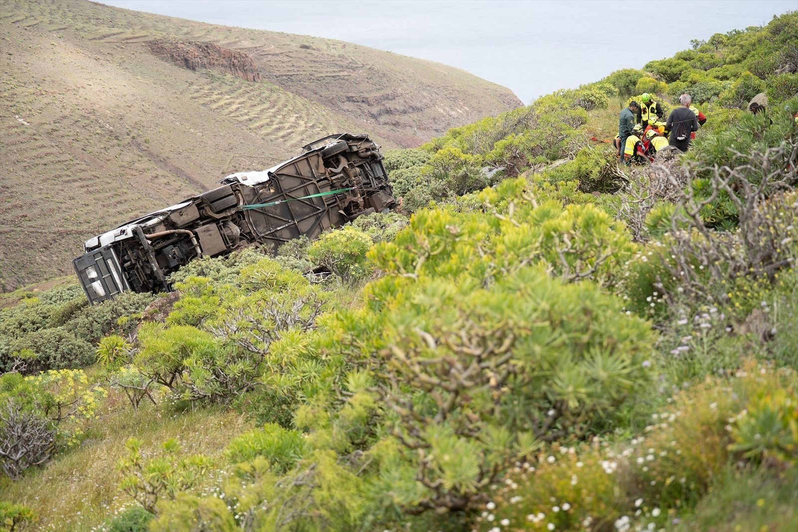 Accidente de autobús en La Gomera