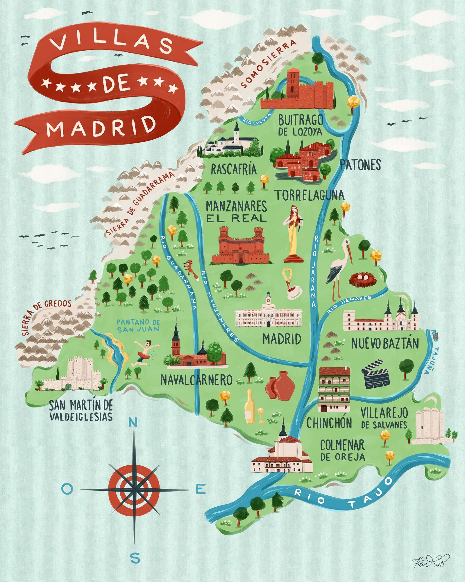 Mapa de las Villas de Madrid