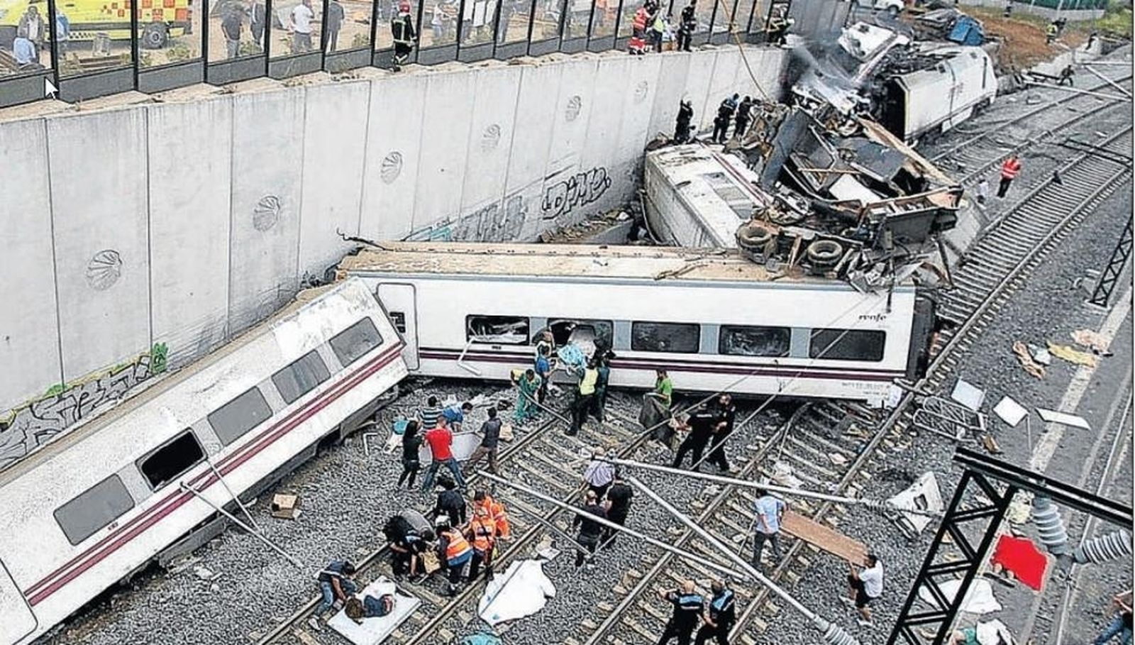 Imagen del accidente del Alvia