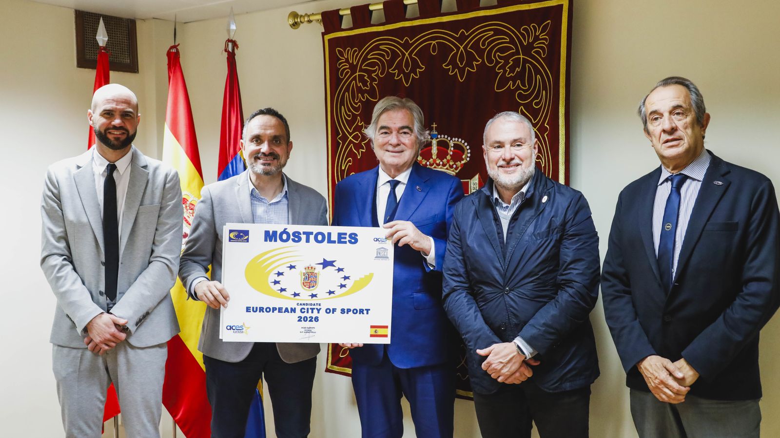Imagen de la presentación de la candidatura de Móstoles para ser Ciudad Europea del Deporte 2026
