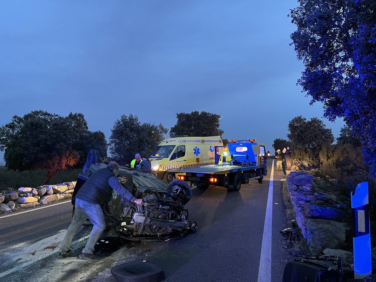 Cuatro heridos leves en un accidente en la M-600 en El Escorial