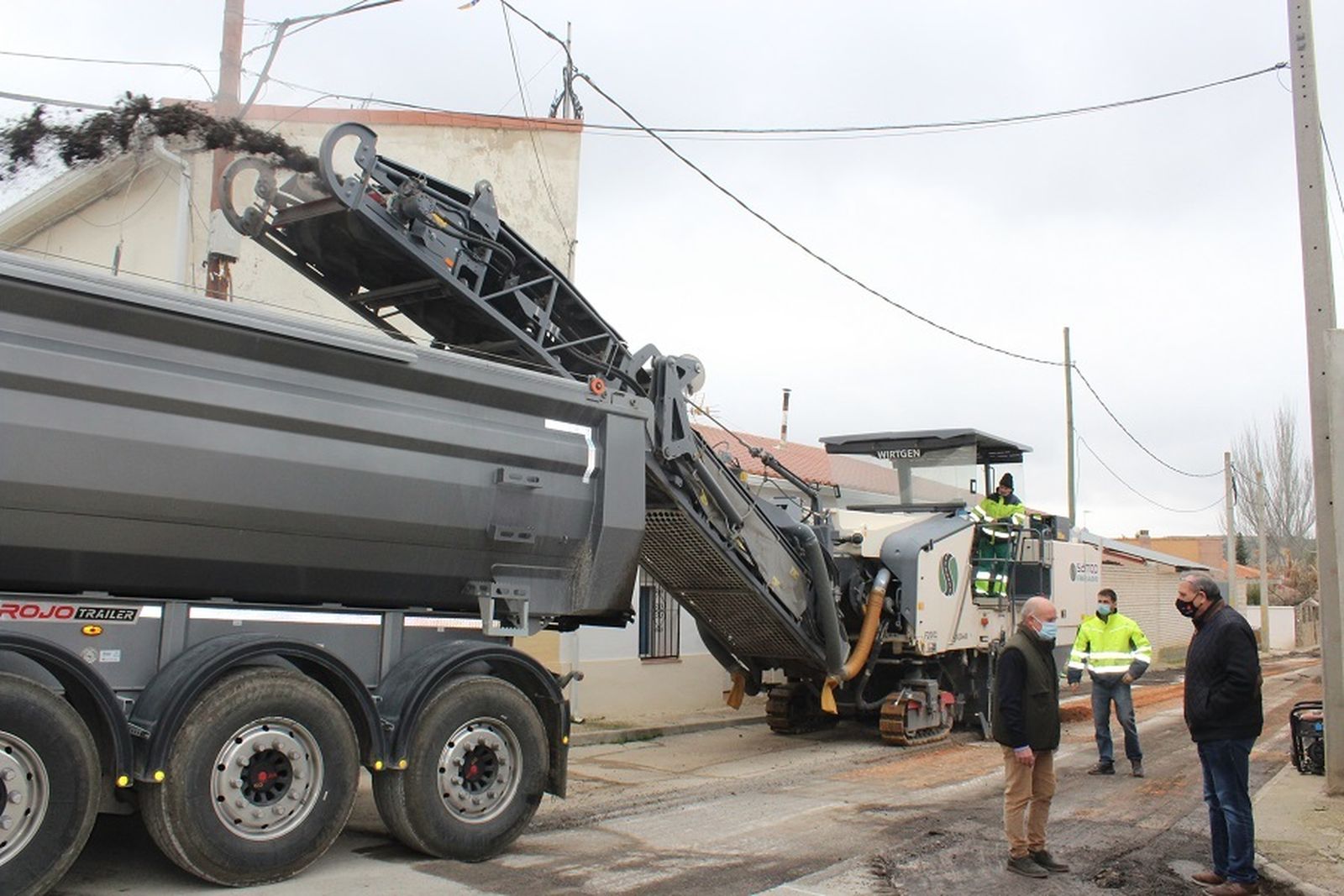 Fresado de las calles de Morata de Tajuña previo al asfaltado