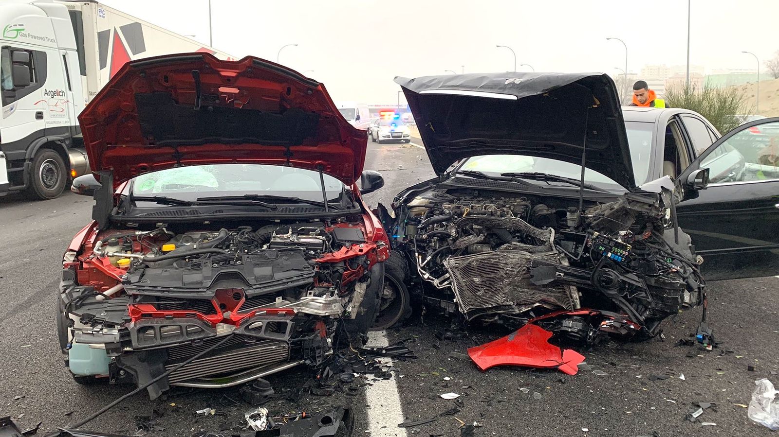 Imagen de un accidente de tráfico en la M-45