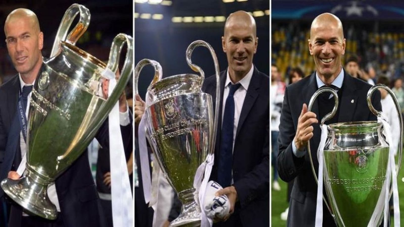 Zidane con sus tres Champions