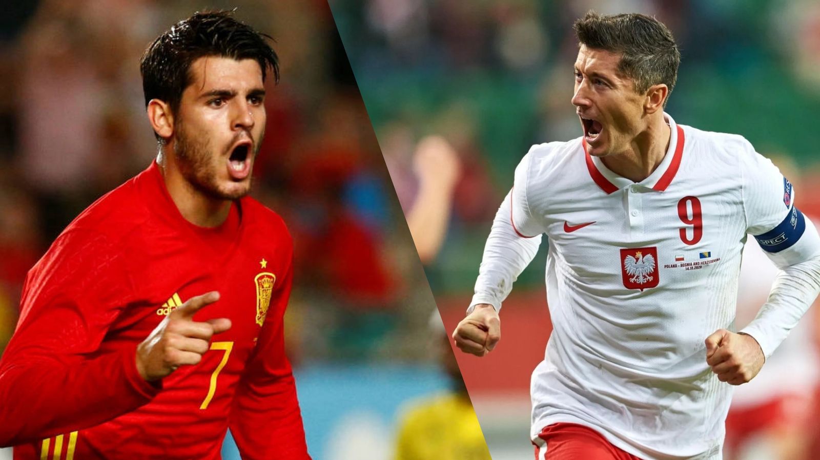 Morata y  Lewandowski
