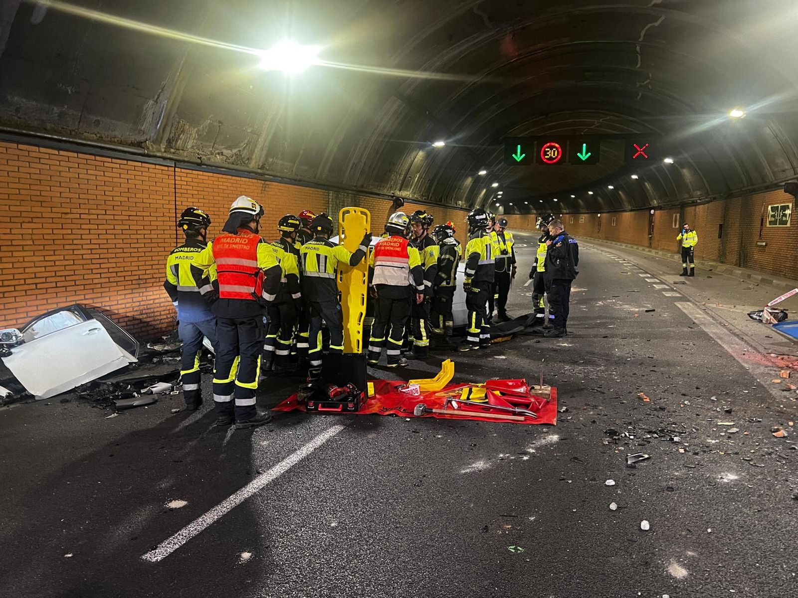 Accidente en el túnel de María de Molina, en Madrid
