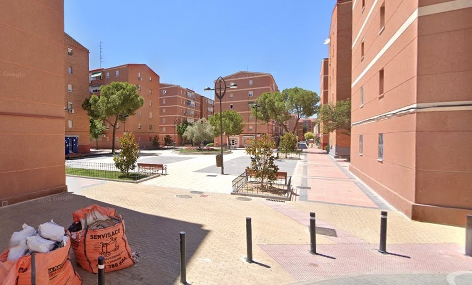 Entorno de la calle Jazmín de Getafe donde se produjo la agresión
