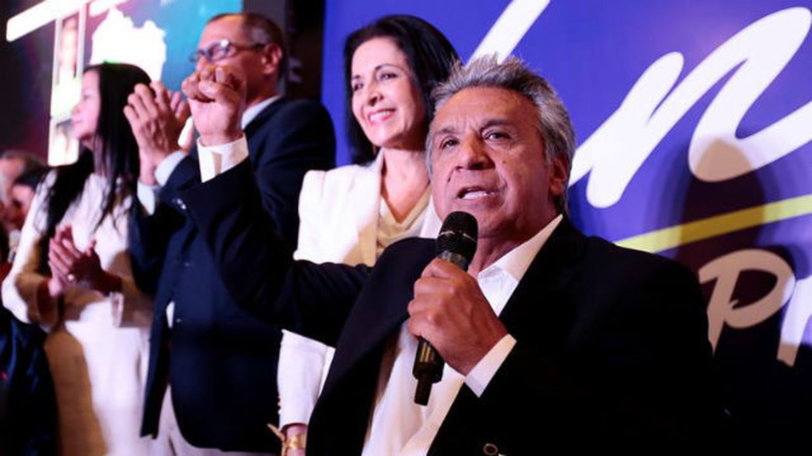 El candidato presidencial oficialista Lenín Moreno