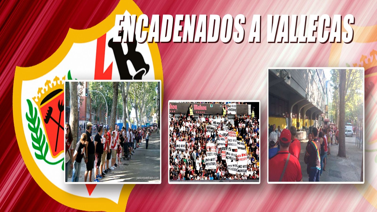 Protesta en el estadio de Vallecas