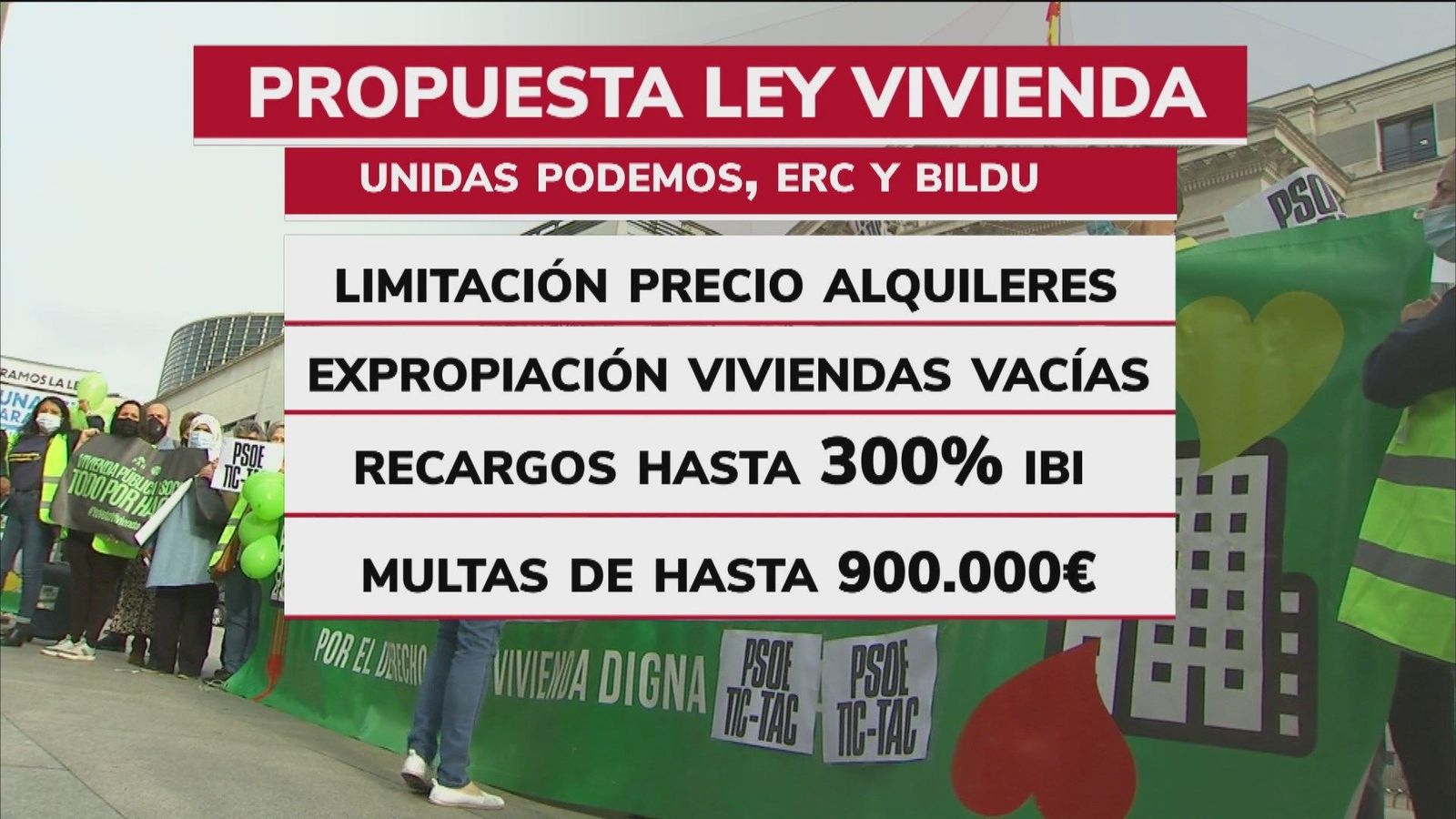 Unidas Podemos y otros socios del Gobierno presentan su propuesta de ley para regular alquileres