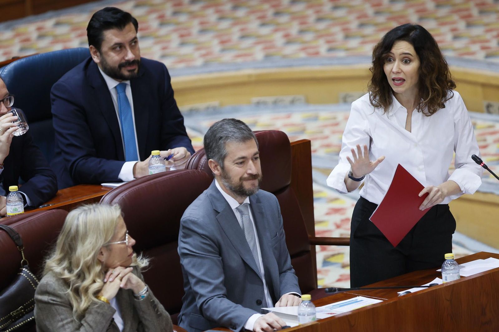 Ayuso reprocha a Monasterio su voto doble y acusa a Lobato de buscar "desesperadamente" pactos con el PP