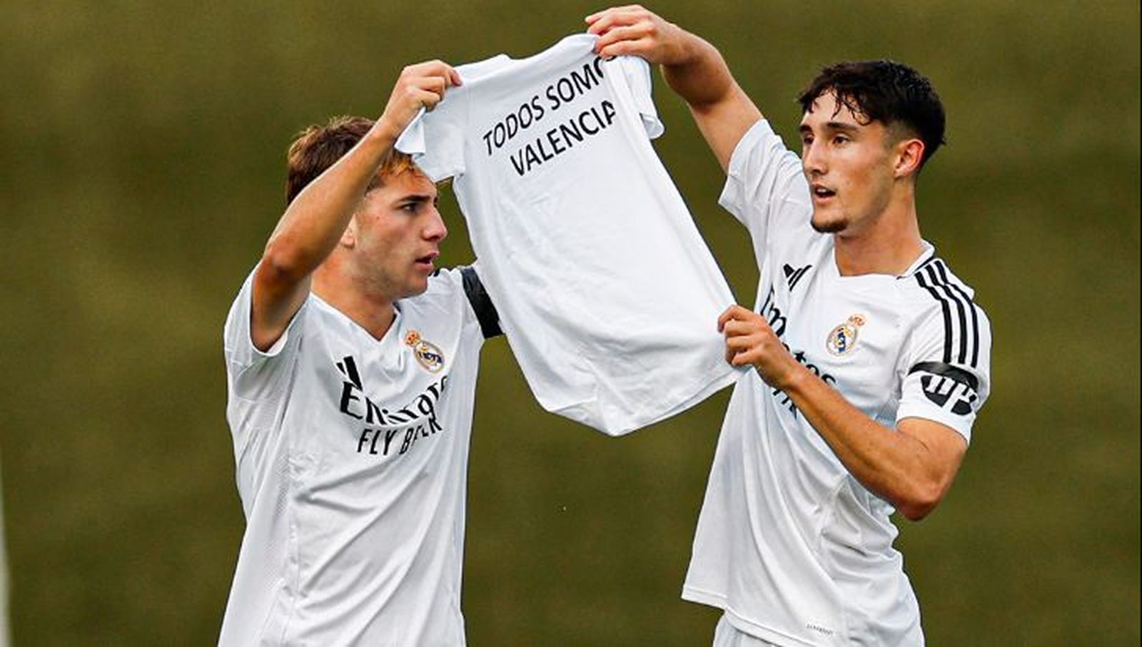 Fortea junto a un compañero del Real Madrid Juvenil